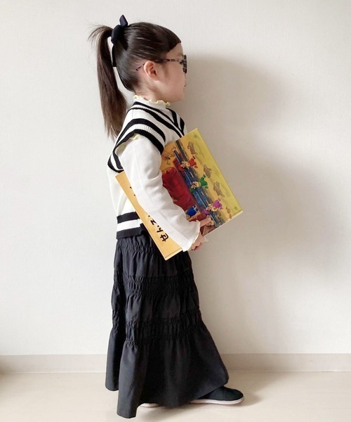 CIAOPANIC TYPY(チャオパニックティピー)の「【KIDS】配色メローシアーテレコタートル(Tシャツ/カットソー・キッズ・ライトグレー/オフホワイト・S/M/L/XL/XXL)」の15枚目の写真