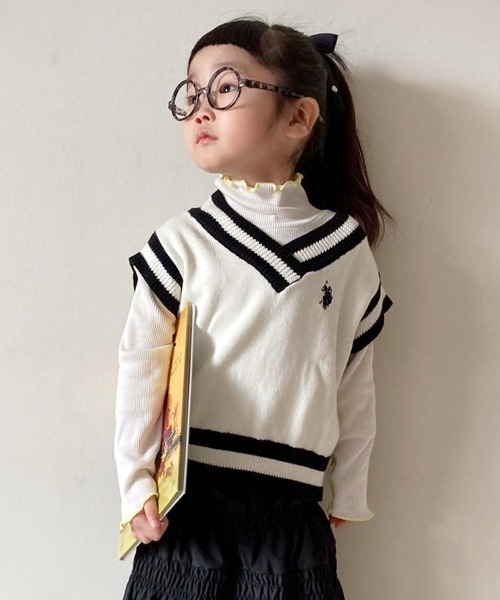 CIAOPANIC TYPY(チャオパニックティピー)の「【KIDS】配色メローシアーテレコタートル(Tシャツ/カットソー・キッズ・ライトグレー/オフホワイト・S/M/L/XL/XXL)」の13枚目の写真