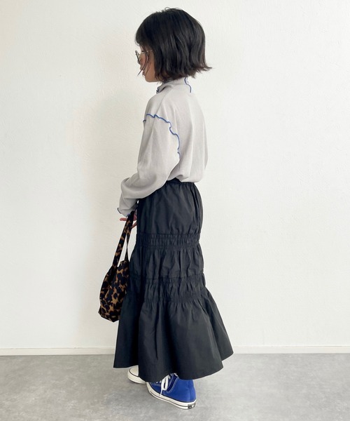 CIAOPANIC TYPY(チャオパニックティピー)の「【KIDS】配色メローシアーテレコタートル(Tシャツ/カットソー・キッズ・ライトグレー/オフホワイト・S/M/L/XL/XXL)」の20枚目の写真