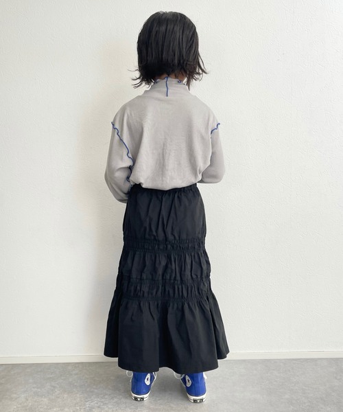 CIAOPANIC TYPY(チャオパニックティピー)の「【KIDS】配色メローシアーテレコタートル(Tシャツ/カットソー・キッズ・ライトグレー/オフホワイト・S/M/L/XL/XXL)」の21枚目の写真