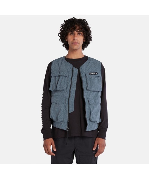 Timberland(ティンバーランド)の「メンズ ユーティリティ カーゴ ベスト(ベスト・メンズ・ホワイト×イエロー/ターコイズブルー・MEDIUM/SMALL/X-LARGE/LARGE)」の2枚目の写真