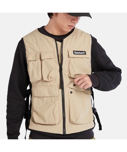 Timberland(ティンバーランド)の「メンズ ユーティリティ カーゴ ベスト(ベスト・メンズ・ホワイト×イエロー/ターコイズブルー・MEDIUM/SMALL/X-LARGE/LARGE)」の9枚目の写真