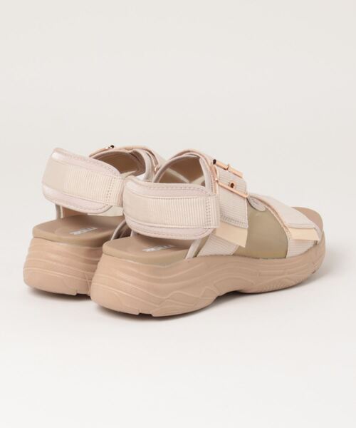 moz（モズ）の「moz(モズ) 厚底ダブルベルトチュールシアーサンダル（サンダル・レディース・ブラック/ベージュ・L/LL/M/S）」の3枚目の写真