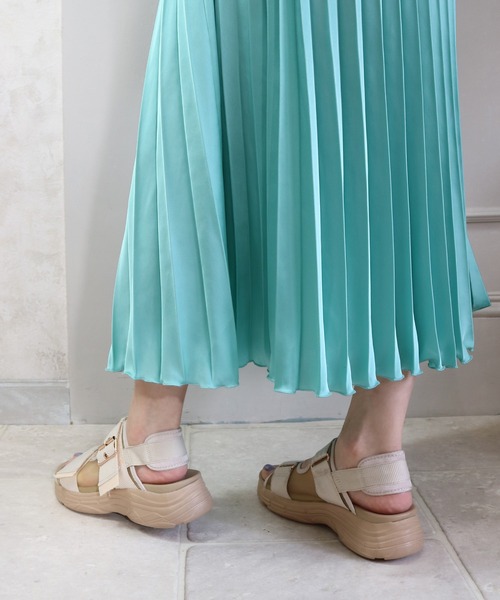 moz（モズ）の「moz(モズ) 厚底ダブルベルトチュールシアーサンダル（サンダル・レディース・ブラック/ベージュ・L/LL/M/S）」の7枚目の写真