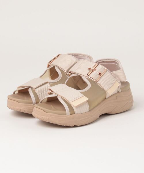 moz（モズ）の「moz(モズ) 厚底ダブルベルトチュールシアーサンダル（サンダル・レディース・ブラック/ベージュ・L/LL/M/S）」の17枚目の写真