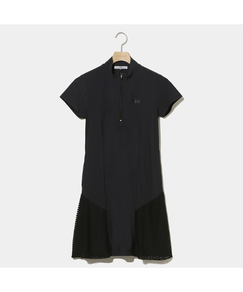 ROSASEN（ロサーセン）の「【Rosasen/GOLF】 A-Line チュールボーダーワンピース（ワンピース・レディース・ブラック/カーキ・38/40）」の3枚目の写真