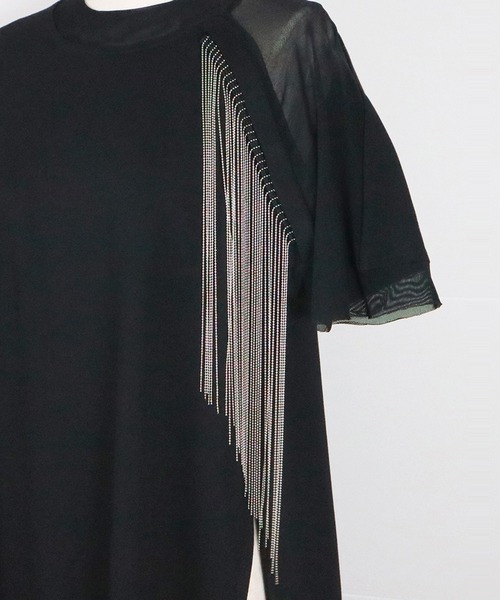 Atelier Aura フリンジ 加工 ニット カットソー Tシャツ Atelier Aura フリンジ 加工 ニット カットソー Tシャツ Atelier