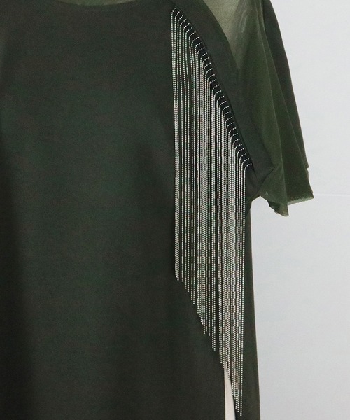 AULA AILA(アウラアイラ)の「チェーンフリンジTシャツ(Tシャツ/カットソー・レディース・ブラック/カーキ/ホワイト・0)」の21枚目の写真
