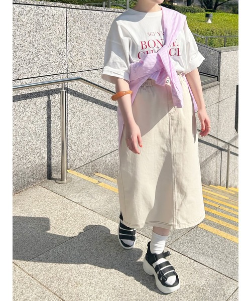 ehka sopo(エヘカソポ)の「【オールマイティボトム】スカート(スカート・レディース・ネイビー/キナリ/ブルー・フリ-)」の2枚目の写真