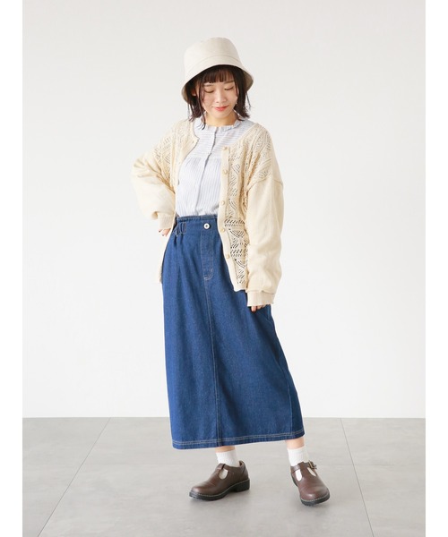 ehka sopo(エヘカソポ)の「【オールマイティボトム】スカート(スカート・レディース・ネイビー/キナリ/ブルー・フリ-)」の18枚目の写真