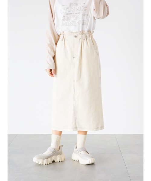 ehka sopo(エヘカソポ)の「【オールマイティボトム】スカート(スカート・レディース・ネイビー/キナリ/ブルー・フリ-)」の5枚目の写真