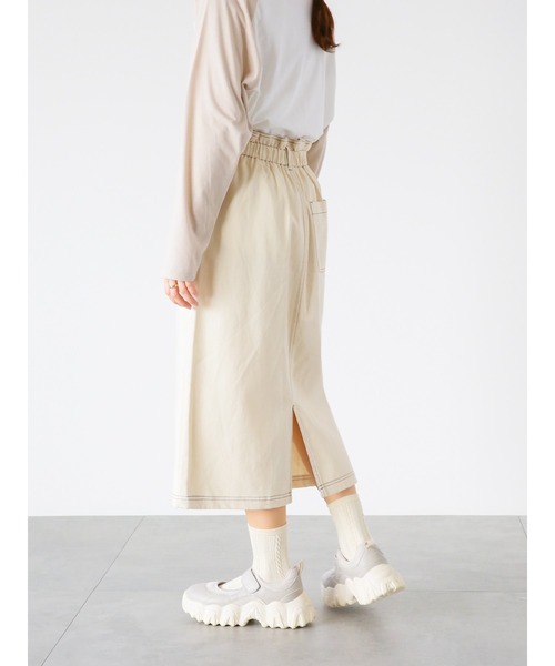 ehka sopo(エヘカソポ)の「【オールマイティボトム】スカート(スカート・レディース・ネイビー/キナリ/ブルー・フリ-)」の10枚目の写真