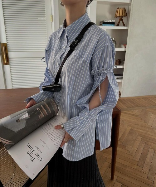 WILLFULLY（ウィルフリー）の「slit drawstring sleeve SH（シャツ 