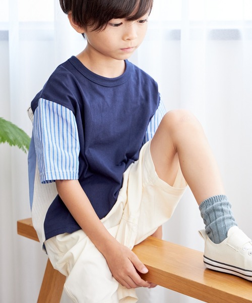 MAKE YOUR DAY(メイクユアデイ)の「スーパーストレッチ5.5分丈タックパンツ■80~140cm(その他パンツ・キッズ・ベージュ/ブラック/アイボリー/カーキ・120/140/80/130/90/110/100)」の5枚目の写真