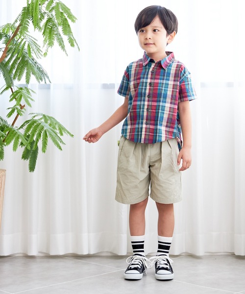 MAKE YOUR DAY(メイクユアデイ)の「スーパーストレッチ5.5分丈タックパンツ■80~140cm(その他パンツ・キッズ・ベージュ/ブラック/アイボリー/カーキ・120/140/80/130/90/110/100)」の8枚目の写真