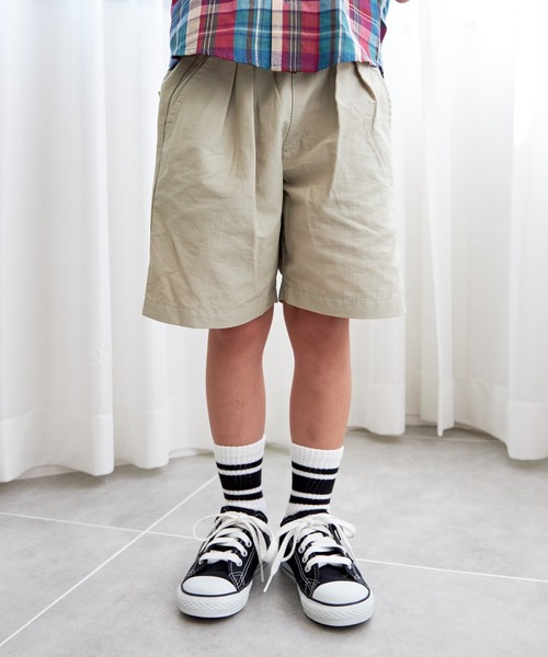 MAKE YOUR DAY(メイクユアデイ)の「スーパーストレッチ5.5分丈タックパンツ■80~140cm(その他パンツ・キッズ・ベージュ/ブラック/アイボリー/カーキ・120/140/80/130/90/110/100)」の9枚目の写真