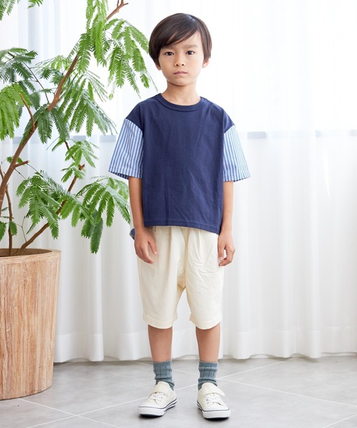 MAKE YOUR DAY(メイクユアデイ)の「スーパーストレッチ5.5分丈タックパンツ■80~140cm(その他パンツ・キッズ・ベージュ/ブラック/アイボリー/カーキ・120/140/80/130/90/110/100)」の14枚目の写真