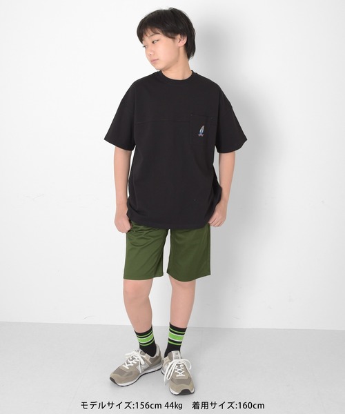 GLAZOS（グラソス）の「ポケット刺繍ビッグ半袖Tシャツ（Tシャツ/カットソー・キッズ・ホワイト/ブラック/オレンジ/ブルーグリーン・170cm/150cm/140cm/160cm）」の15枚目の写真