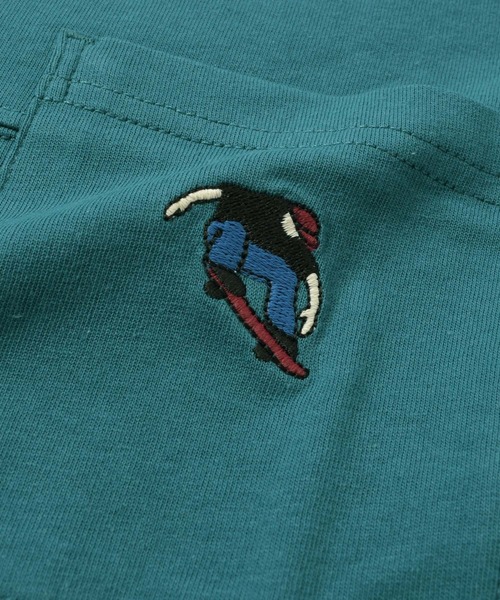 GLAZOS（グラソス）の「ポケット刺繍ビッグ半袖Tシャツ（Tシャツ/カットソー・キッズ・ホワイト/ブラック/オレンジ/ブルーグリーン・170cm/150cm/140cm/160cm）」の5枚目の写真