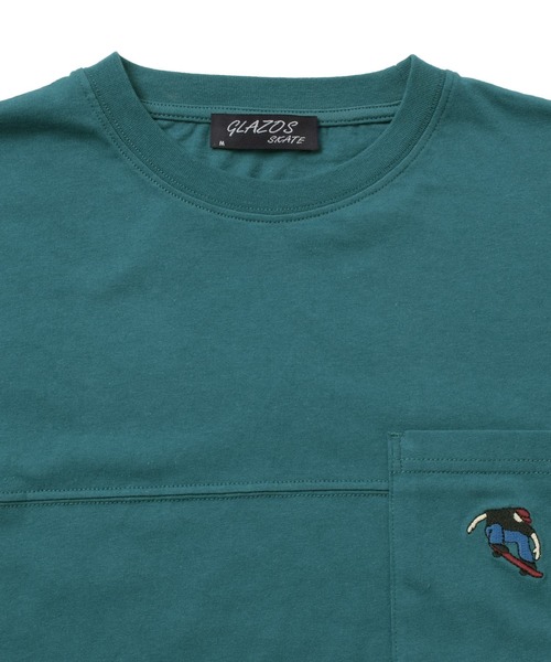 GLAZOS（グラソス）の「ポケット刺繍ビッグ半袖Tシャツ（Tシャツ/カットソー・キッズ・ホワイト/ブラック/オレンジ/ブルーグリーン・170cm/150cm/140cm/160cm）」の10枚目の写真