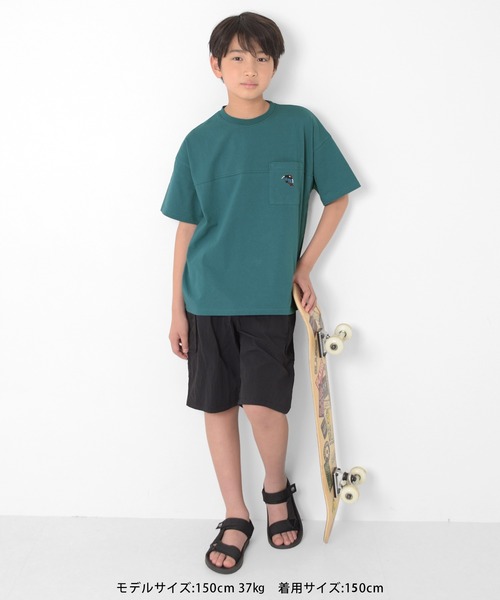 GLAZOS（グラソス）の「ポケット刺繍ビッグ半袖Tシャツ（Tシャツ/カットソー・キッズ・ホワイト/ブラック/オレンジ/ブルーグリーン・170cm/150cm/140cm/160cm）」の13枚目の写真