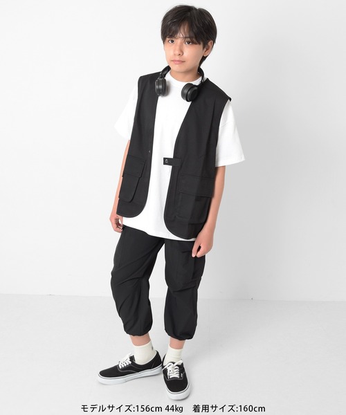 GLAZOS（グラソス）の「ポケット刺繍ビッグ半袖Tシャツ（Tシャツ/カットソー・キッズ・ホワイト/ブラック/オレンジ/ブルーグリーン・170cm/150cm/140cm/160cm）」の14枚目の写真