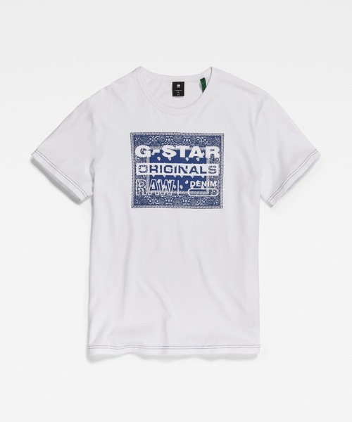 G-STAR(ジースター)の「BANDANA T-SHIRT/バンダナ柄/ロゴT(Tシャツ/カットソー・メンズ・ホワイト/ベージュ系その他/カーキオリーブ・LARGE/MEDIUM/SMALL/X-LARGE/X-SMALL)」の7枚目の写真