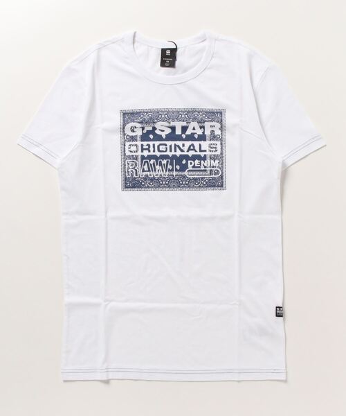 G-STAR(ジースター)の「BANDANA T-SHIRT/バンダナ柄/ロゴT(Tシャツ/カットソー・メンズ・ホワイト/ベージュ系その他/カーキオリーブ・LARGE/MEDIUM/SMALL/X-LARGE/X-SMALL)」の9枚目の写真
