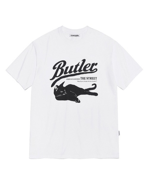 VIVASTUDIO(ビバスタジオ)の「A'GEM/9 × .kom『VIVA STUDIO/ビバスタジオ』BUTLER TEE/バトラーカットデザイン 半袖Tシャツ(Tシャツ/カットソー・メンズ・ブラック/ホワイト・M/L)」の9枚目の写真