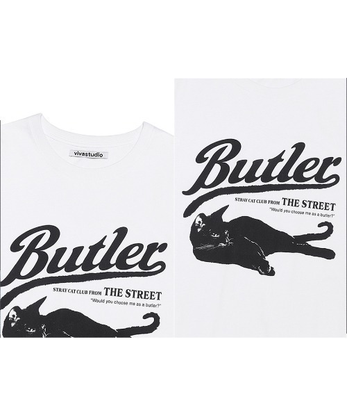 VIVASTUDIO(ビバスタジオ)の「A'GEM/9 × .kom『VIVA STUDIO/ビバスタジオ』BUTLER TEE/バトラーカットデザイン 半袖Tシャツ(Tシャツ/カットソー・メンズ・ブラック/ホワイト・M/L)」の10枚目の写真
