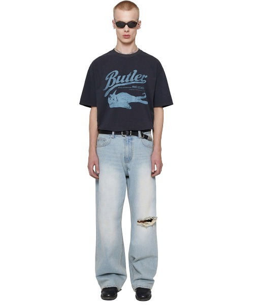 VIVASTUDIO(ビバスタジオ)の「A'GEM/9 × .kom『VIVA STUDIO/ビバスタジオ』BUTLER TEE/バトラーカットデザイン 半袖Tシャツ(Tシャツ/カットソー・メンズ・ブラック/ホワイト・M/L)」の6枚目の写真