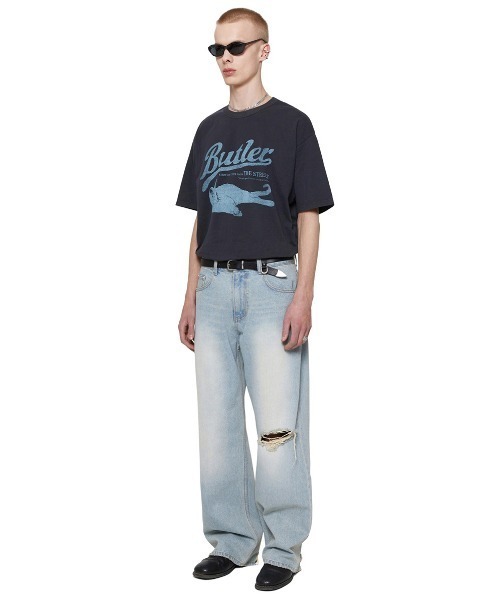 VIVASTUDIO(ビバスタジオ)の「A'GEM/9 × .kom『VIVA STUDIO/ビバスタジオ』BUTLER TEE/バトラーカットデザイン 半袖Tシャツ(Tシャツ/カットソー・メンズ・ブラック/ホワイト・M/L)」の7枚目の写真