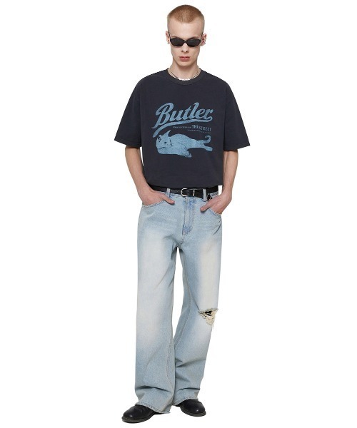 VIVASTUDIO(ビバスタジオ)の「A'GEM/9 × .kom『VIVA STUDIO/ビバスタジオ』BUTLER TEE/バトラーカットデザイン 半袖Tシャツ(Tシャツ/カットソー・メンズ・ブラック/ホワイト・M/L)」の8枚目の写真