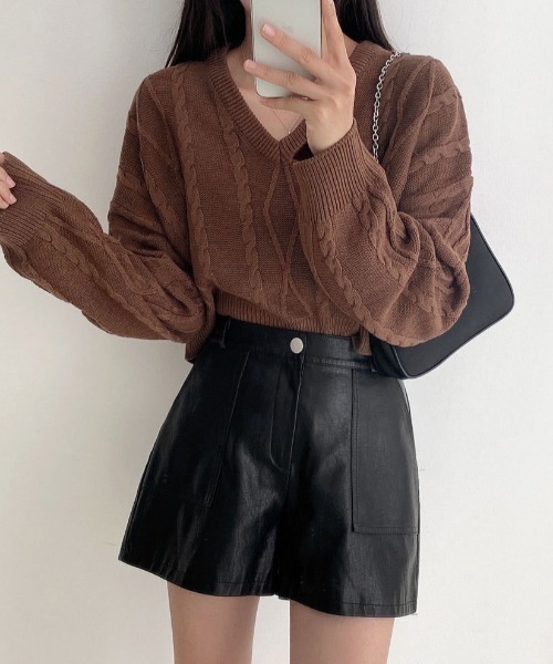 LAC-VERT(ラック・ヴェール)の「フェイクレザーショートパンツ(その他パンツ・レディース・ブラック/カーキ・L/M)」の16枚目の写真