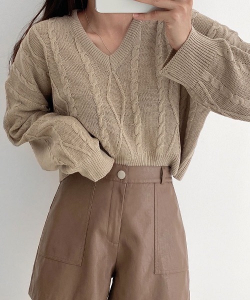 LAC-VERT(ラック・ヴェール)の「フェイクレザーショートパンツ(その他パンツ・レディース・ブラック/カーキ・L/M)」の19枚目の写真