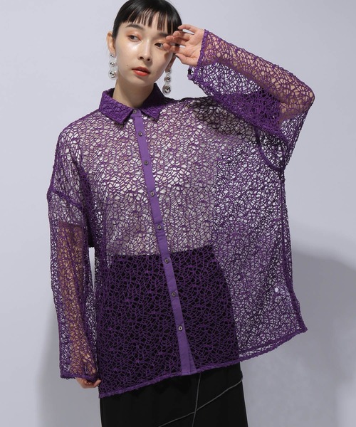 ブラウス シャツ vacances mesh shirt / バカンスメッシュシャツ レディース vacances mesh shirt / バカンスメッシュシャツ（シャツ