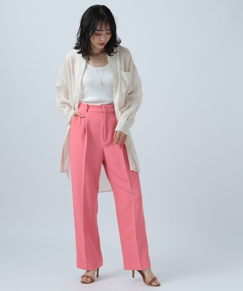 BAYFLOW(ベイフロー)の「ブライトカラータックパンツ(その他パンツ・レディース・ライトブルー/ピンク/ブラック/ライトグリーン・SMALL/MEDIUM)」の7枚目の写真