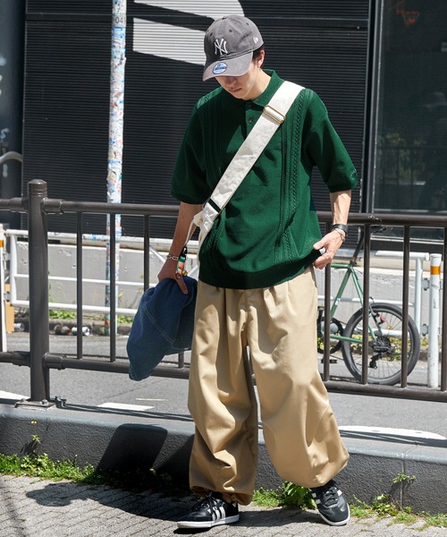 CODDERR】ケーブルニットストライプルーズポロシャツ MONO-MART│MONO