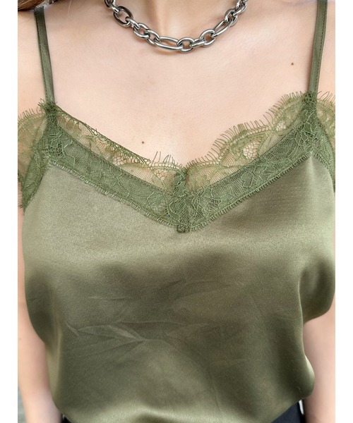 EGOIST（エゴイスト）の「レースサテンキャミトップス（キャミソール・レディース・ブラック/カーキ/グレー・FREE）」の21枚目の写真