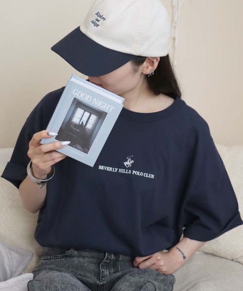 BEVERLY HILLS POLO CLUB（ビバリーヒルズポロクラブ）の「BEVERLYHILLS POLO CLUB　ワンポイントロゴ刺繍半袖Tシャツ メンズ レディース/無地/ボーダー/リンガーT（Tシャツ/カットソー・メンズ・ホワイト系その他4/ブラック/ホワイト系その他5/ブルー系その他/マスタード/ホワイト系その他/グリーン系その他/ホワイト系その他3/ホワイト/ネイビー/ブラック系その他/ホワイト系その他2/ホワイト系その他6/ブラック系その他2/ブラック系その他3/ネイビー系2・L/LL/M）」の15枚目の写真