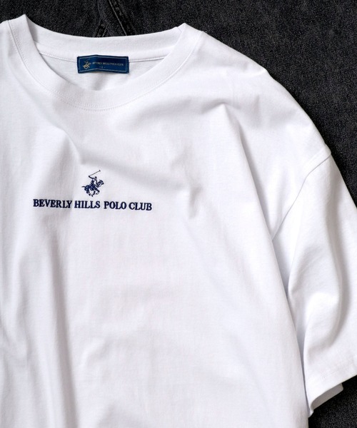 BEVERLY HILLS POLO CLUB（ビバリーヒルズポロクラブ）の「BEVERLYHILLS POLO CLUB　ワンポイントロゴ刺繍半袖Tシャツ メンズ レディース/無地/ボーダー/リンガーT（Tシャツ/カットソー・メンズ・ホワイト系その他4/ブラック/ホワイト系その他5/ブルー系その他/マスタード/ホワイト系その他/グリーン系その他/ホワイト系その他3/ホワイト/ネイビー/ブラック系その他/ホワイト系その他2/ホワイト系その他6/ブラック系その他2/ブラック系その他3/ネイビー系2・L/LL/M）」の8枚目の写真