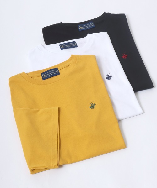 BEVERLY HILLS POLO CLUB（ビバリーヒルズポロクラブ）の「BEVERLYHILLS POLO CLUB　ワンポイントロゴ刺繍半袖Tシャツ メンズ レディース/無地/ボーダー/リンガーT（Tシャツ/カットソー・メンズ・ホワイト系その他4/ブラック/ホワイト系その他5/ブルー系その他/マスタード/ホワイト系その他/グリーン系その他/ホワイト系その他3/ホワイト/ネイビー/ブラック系その他/ホワイト系その他2/ホワイト系その他6/ブラック系その他2/ブラック系その他3/ネイビー系2・L/LL/M）」の16枚目の写真