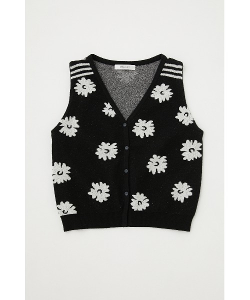 MOUSSY（マウジー）の「DAISY JACQUARD KNIT ベスト（ベスト・レディース・アイボリー/ブラック/ライトグリーン・FREE）」の9枚目の写真