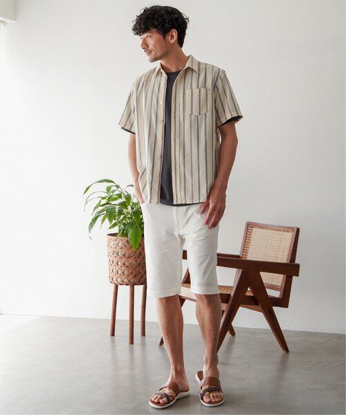 ikka(イッカ)の「パナマレギュラーカラー半袖シャツ(シャツ/ブラウス・メンズ・ホワイト/ベージュ/ブルー/ネイビー・S/M/L/XL)」の7枚目の写真
