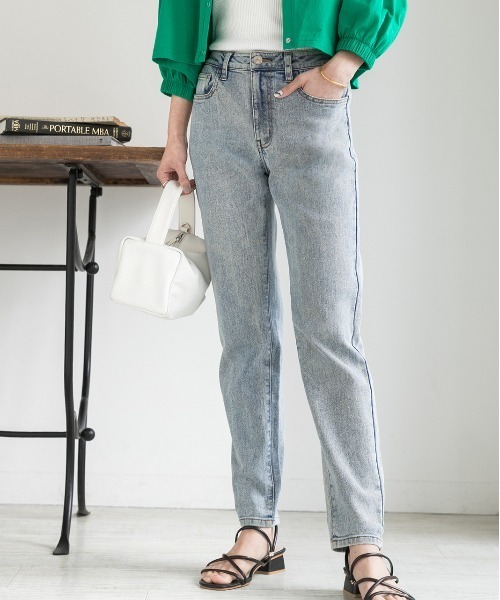 ad thie(アドティエ)の「ストレッチストレートデニム(デニムパンツ・レディース・ダークブルー/ライトインディゴブルー/スカイブルー・SMALL/MEDIUM/LARGE)」の2枚目の写真