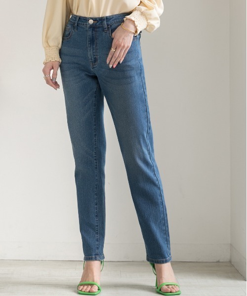 ad thie(アドティエ)の「ストレッチストレートデニム(デニムパンツ・レディース・ダークブルー/ライトインディゴブルー/スカイブルー・SMALL/MEDIUM/LARGE)」の4枚目の写真