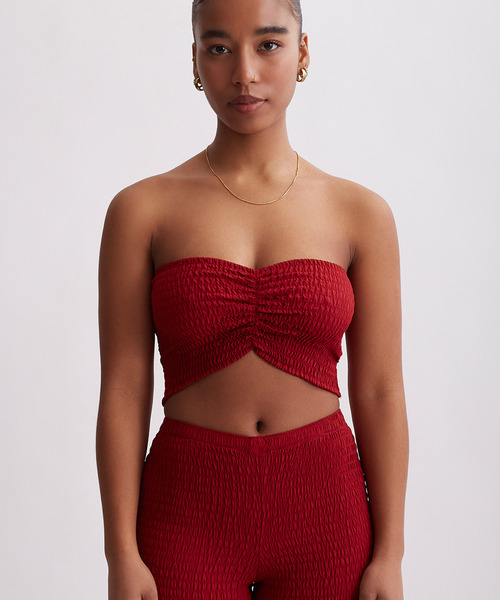 Saturdays NYC(サタデーズ ニューヨークシティ )の「Joanna Smocked Bandeau(チューブトップ・レディース・レッド/ブラウン系その他2/オフホワイト・L/S)」の4枚目の写真