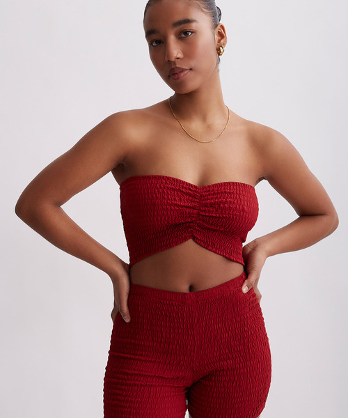 Saturdays NYC(サタデーズ ニューヨークシティ )の「Joanna Smocked Bandeau(チューブトップ・レディース・レッド/ブラウン系その他2/オフホワイト・L/S)」の3枚目の写真