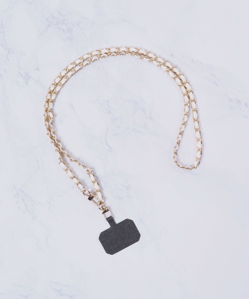 Ree&Mee（リーアンドミー）の「Ree&Mee チェーン スマホ ショルダー スマホストラップ モバイル ストラップ（スマホグッズ・レディース・アイボリー/ホワイト/レッド/ピンク/モカ/イエロー/ブラック/ブラウン/ゴールド系その他/ライトピンク・FREE）」の2枚目の写真