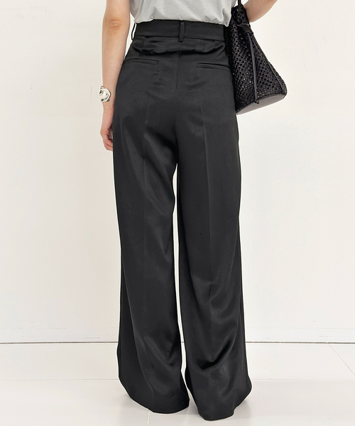 ミニマルサテンパンツ（スラックス）｜AP STUDIO（エーピー